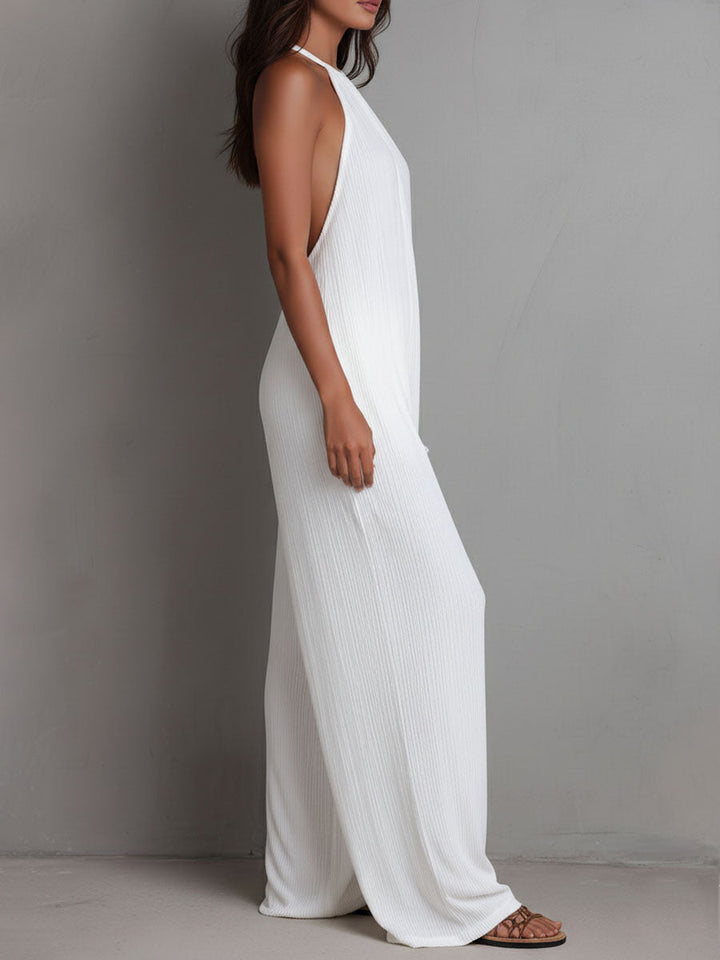 Fiona™ | Elegant Flowing Halter-Neck Jumpsuit