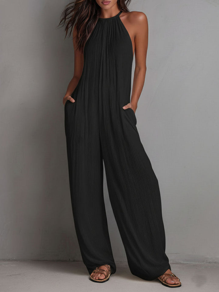 Fiona™ | Elegant Flowing Halter-Neck Jumpsuit