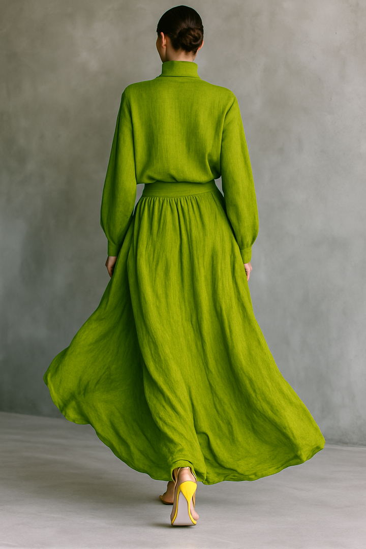 Vivienne™ | Luxury Linen Two-Piece Set with High Waist and Flowing Cut