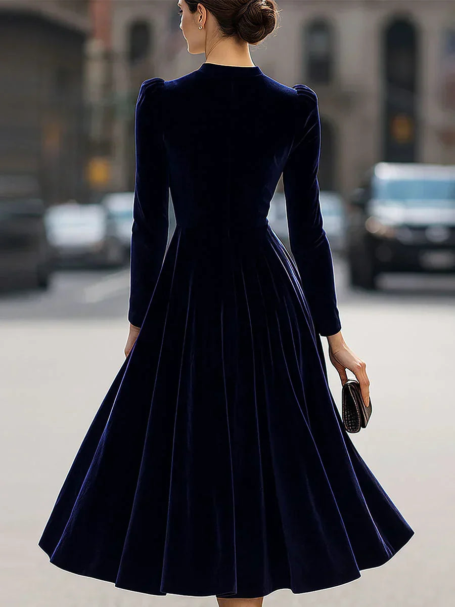 Deborah™ | Velvet Grace Midi Dress