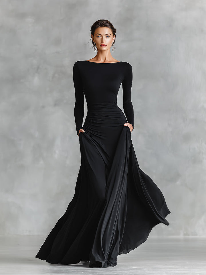 Megan™ | Sculpted Flowing Maxi Dress