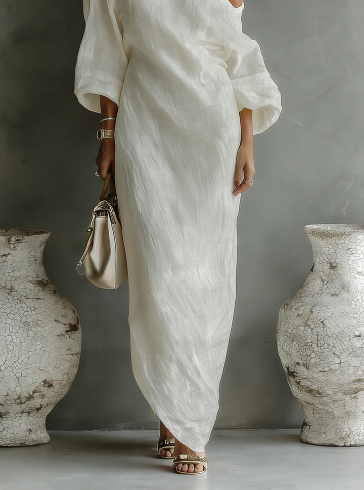 Cecily™ | Elegant Asymmetric Flowing Maxi Dress