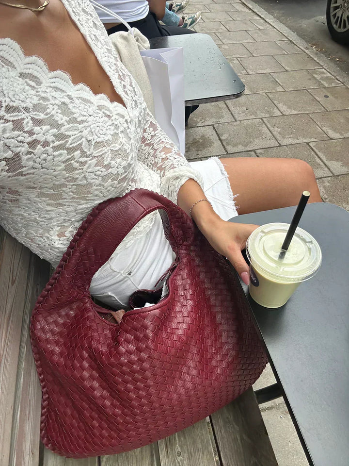 Susan™ | Woven Vegan Leather Shopper Bag