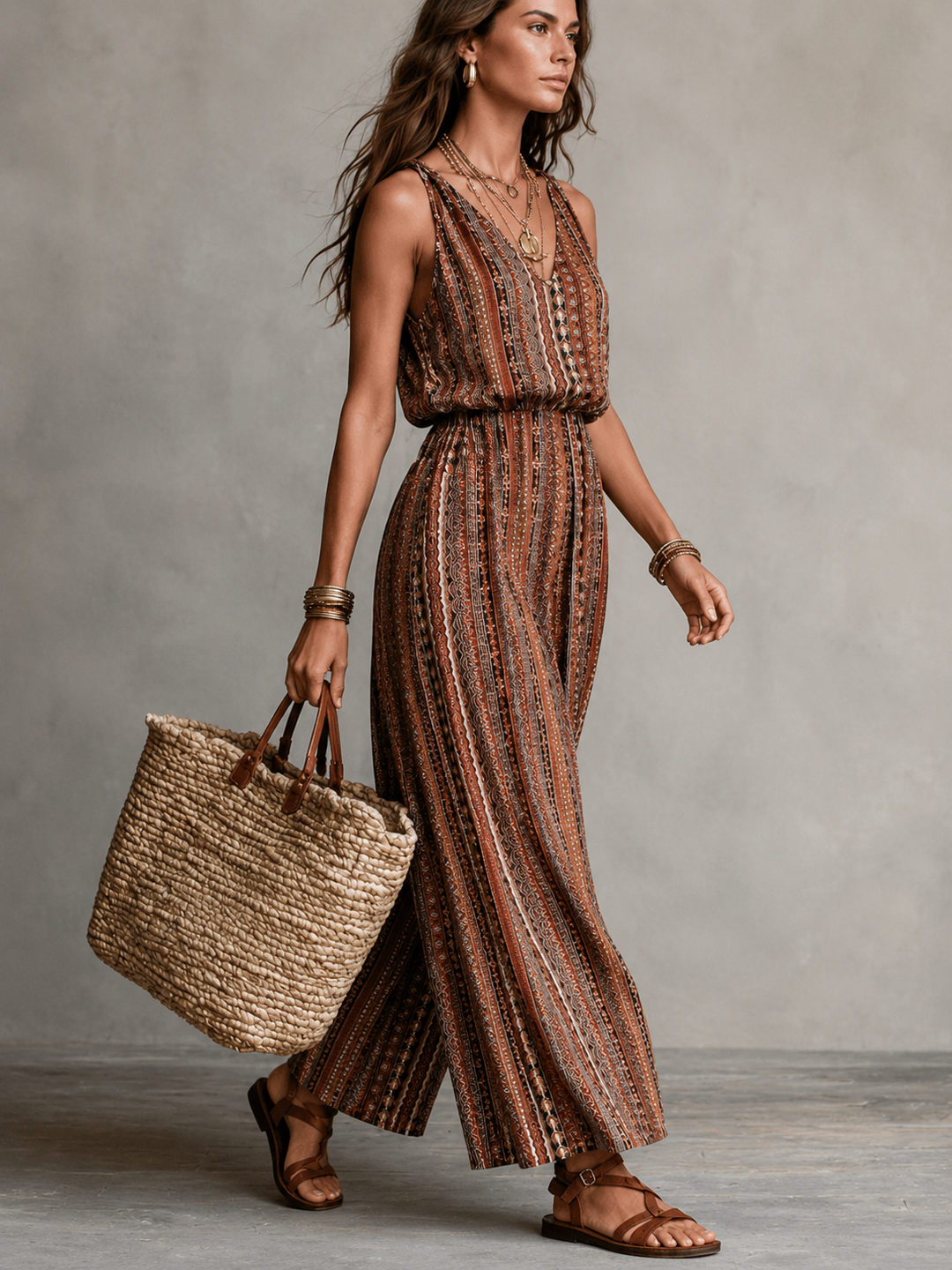 Audrey™ | Flowing Jumpsuit with Boho Print