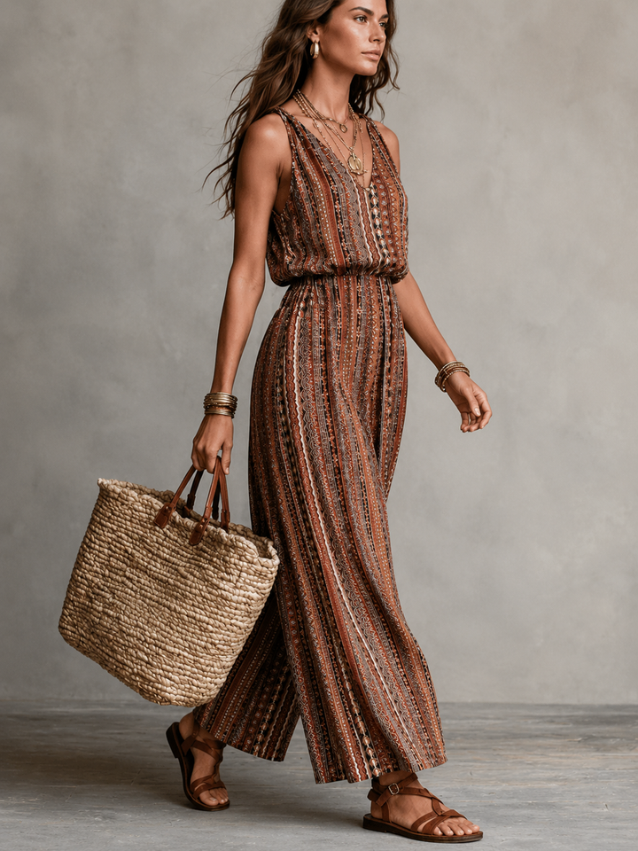 Audrey™ | Flowing Jumpsuit with Boho Print