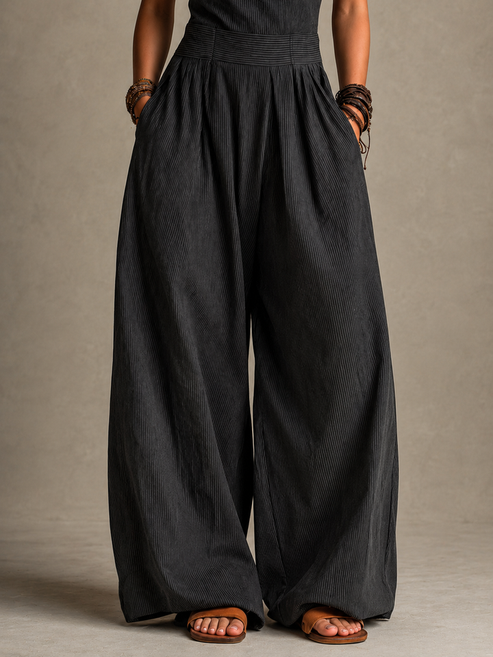 Erica™ | Elegant Crossover-Neck Wide-Leg Jumpsuit