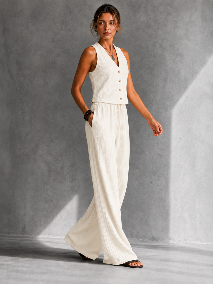 Alice™ | Flowing Co-ord Set with Buttoned Waistcoat