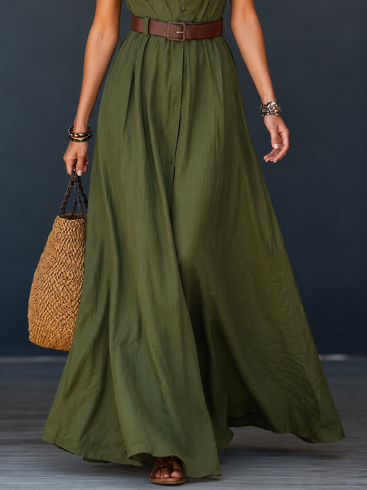 Vanessa™ | Long Shirt Dress with Free Belt