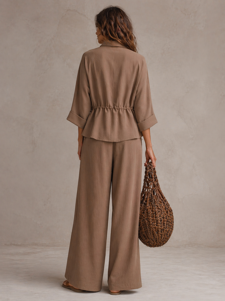Amanda™ | Elegant Flowing Co-ord Set with Adjustable Waist and Modern Cut