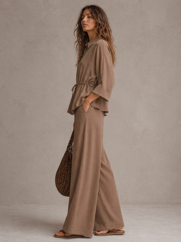 Amanda™ | Elegant Flowing Co-ord Set with Adjustable Waist and Modern Cut
