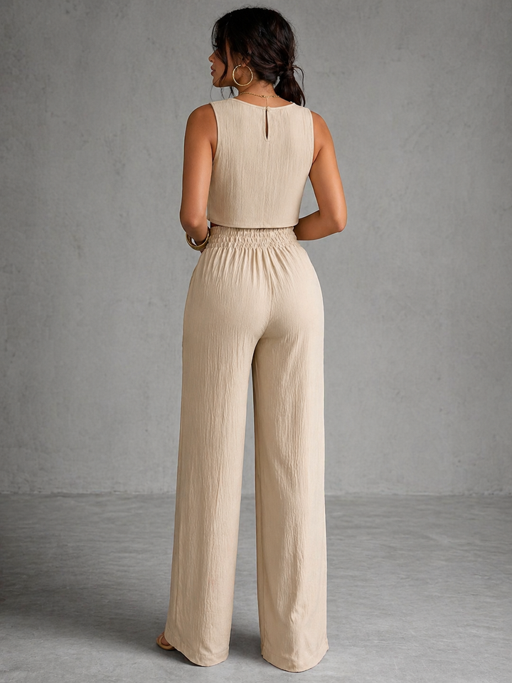 Anna™ | Elegant Co-ord Set with Refined Top and High-Waisted Flowing Trousers