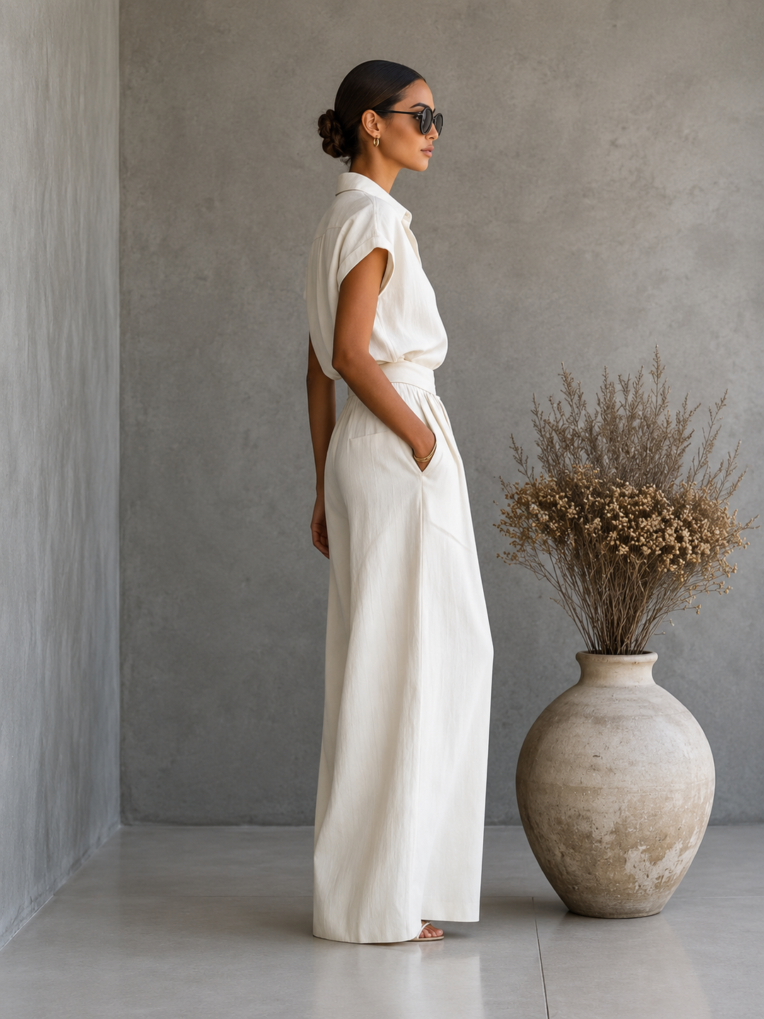 Tara™ | Elegant Shirt and Flowing Long Skirt Set