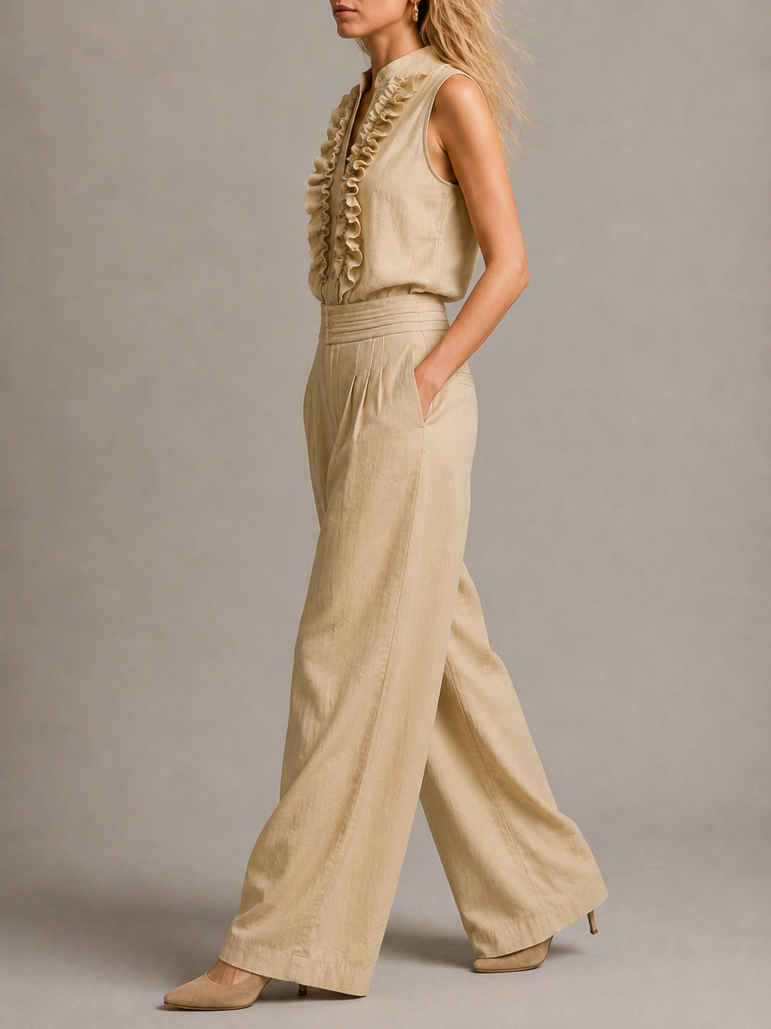 Sian™ | Elegant Co-ord Set with Top and Wide-Leg Trousers