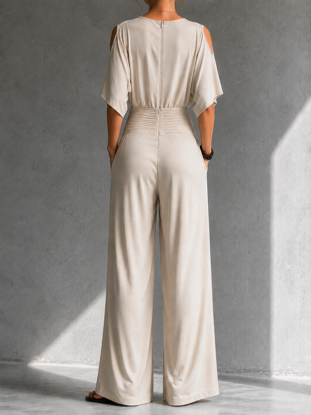 Gabrielle™ | Elegant Wrap-Effect Wide-Leg Jumpsuit