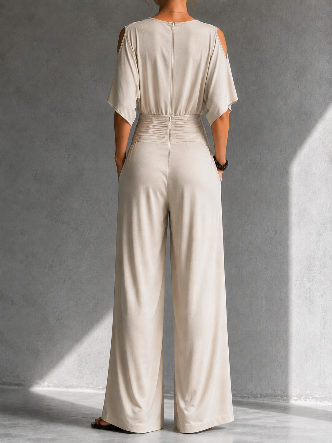 Ginetta | Tuta elegante con effetto a portafoglio e gambe larghe