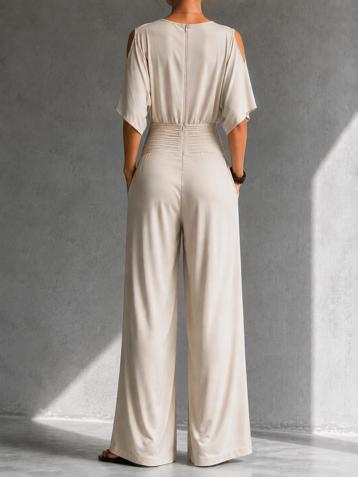 Gabrielle™ | Elegant Wrap-Effect Wide-Leg Jumpsuit