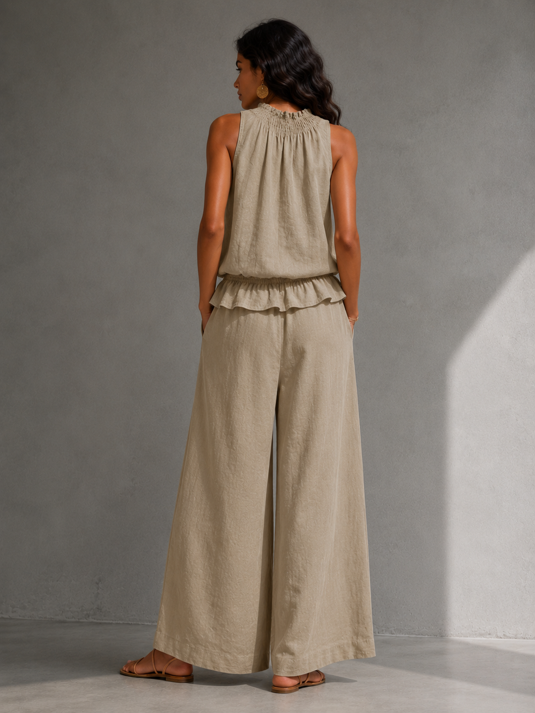 Bridget™ | Flowing Co-ord Set with Top and Wide-Leg Trousers