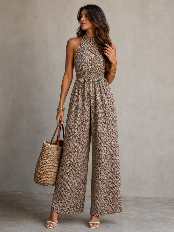 Caroline™ | Elegant Snake-Print Jumpsuit