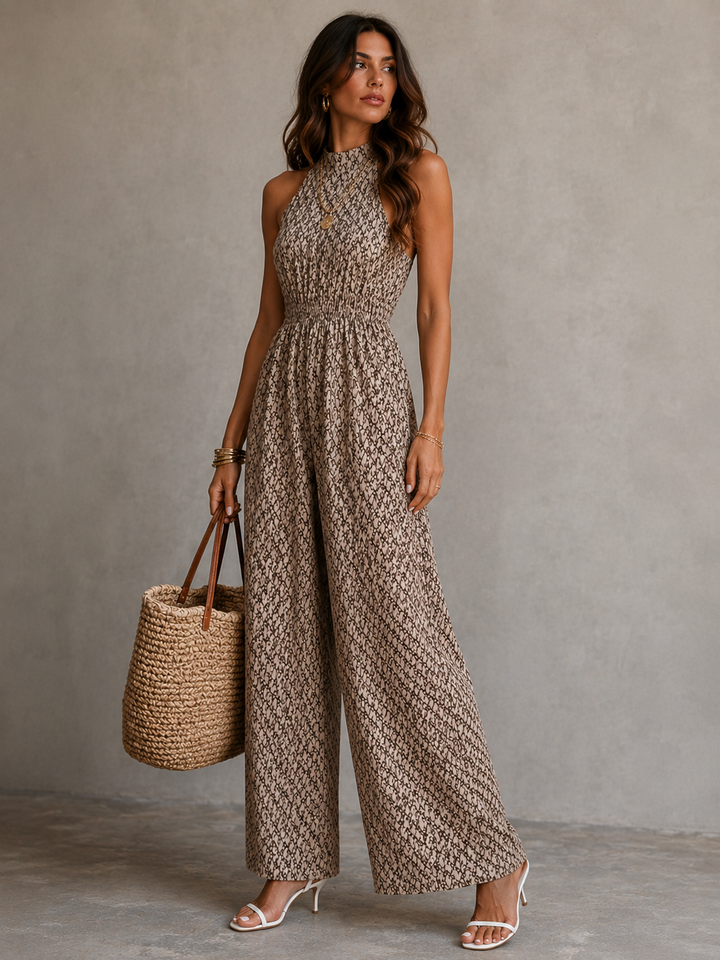 Caroline™ | Elegant Snake-Print Jumpsuit
