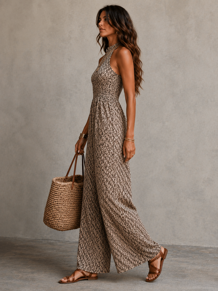 Caroline™ | Elegant Snake-Print Jumpsuit