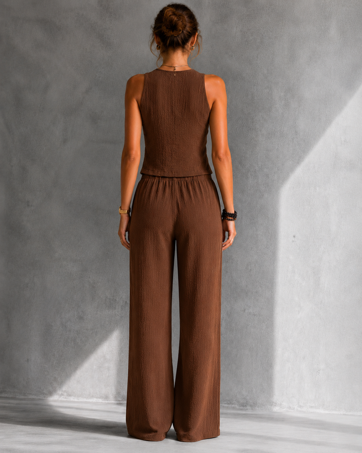 Alice™ | Flowing Co-ord Set with Buttoned Waistcoat