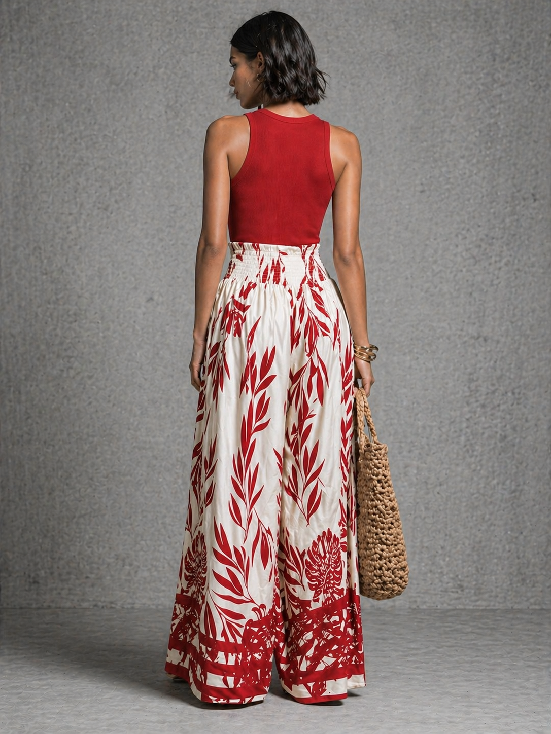 Bernarda | Completo elegante con gonna fluida stampata e top aderente