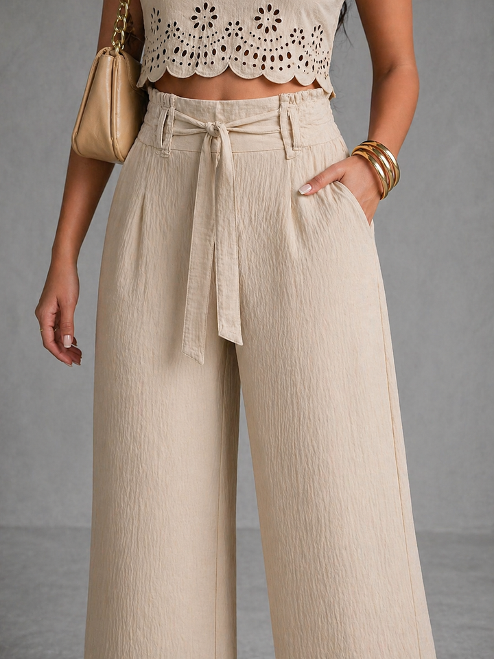 Anna™ | Elegant Co-ord Set with Refined Top and High-Waisted Flowing Trousers