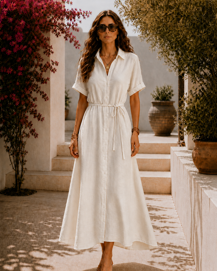 Molly™ | Elegant Linen Maxi Dress