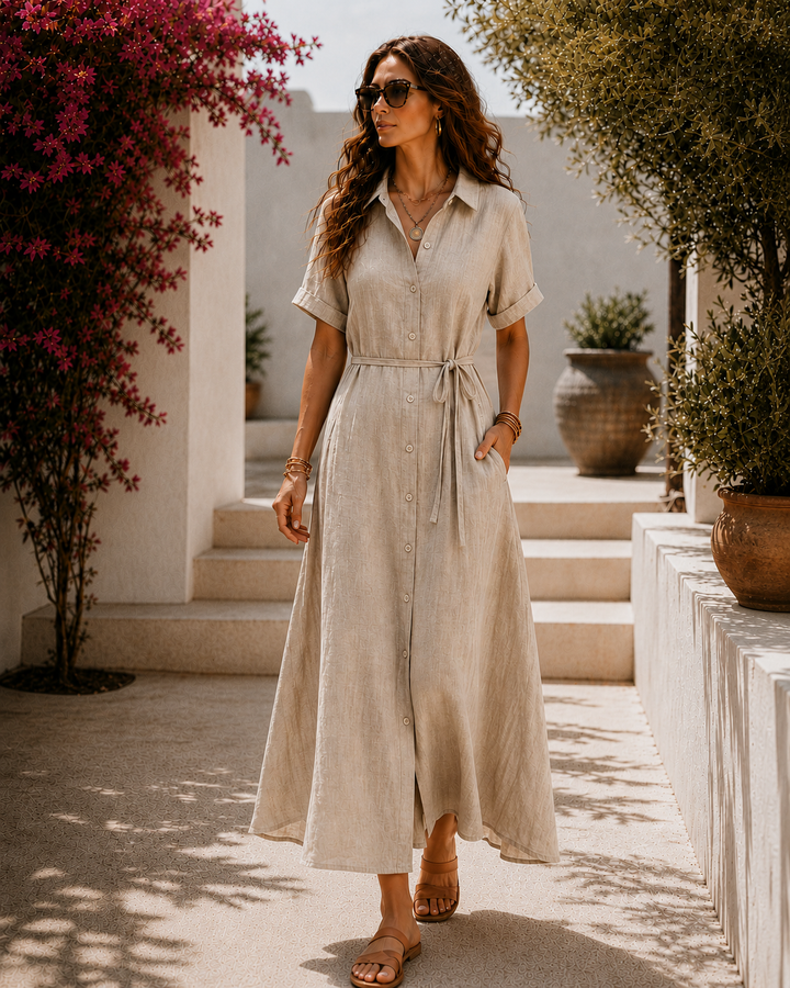 Molly™ | Elegant Linen Maxi Dress