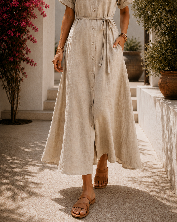 Molly™ | Elegant Linen Maxi Dress
