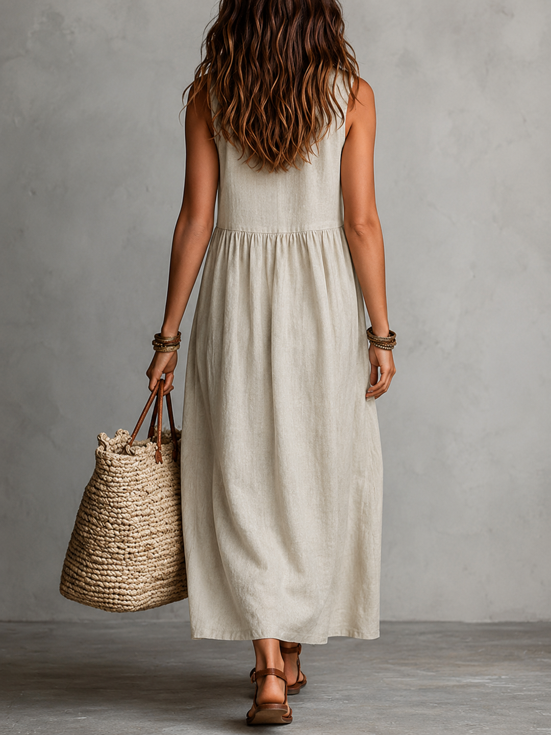 Pamela™ | Elegant Linen Maxi Dress