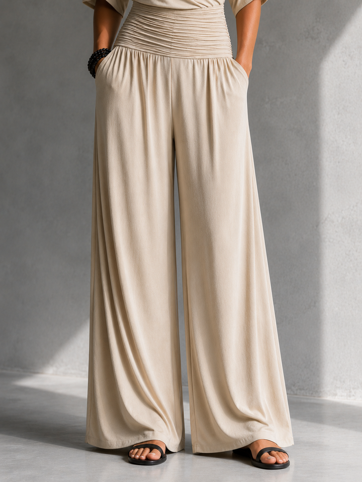 Gabrielle™ | Elegant Wrap-Effect Wide-Leg Jumpsuit