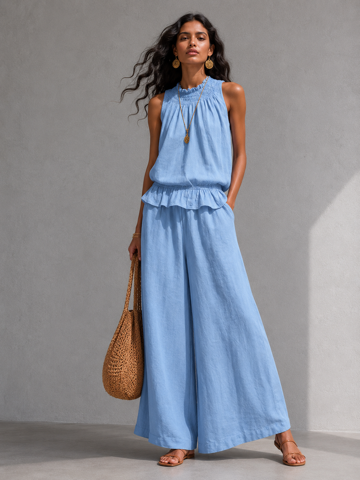 Bridget™ | Flowing Co-ord Set with Top and Wide-Leg Trousers