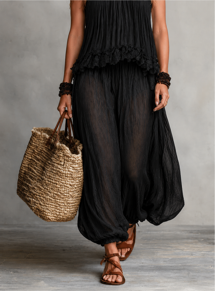 Catherine™ | Bohemian Lace Co-ord Set with Romantic Top and Harem Trousers