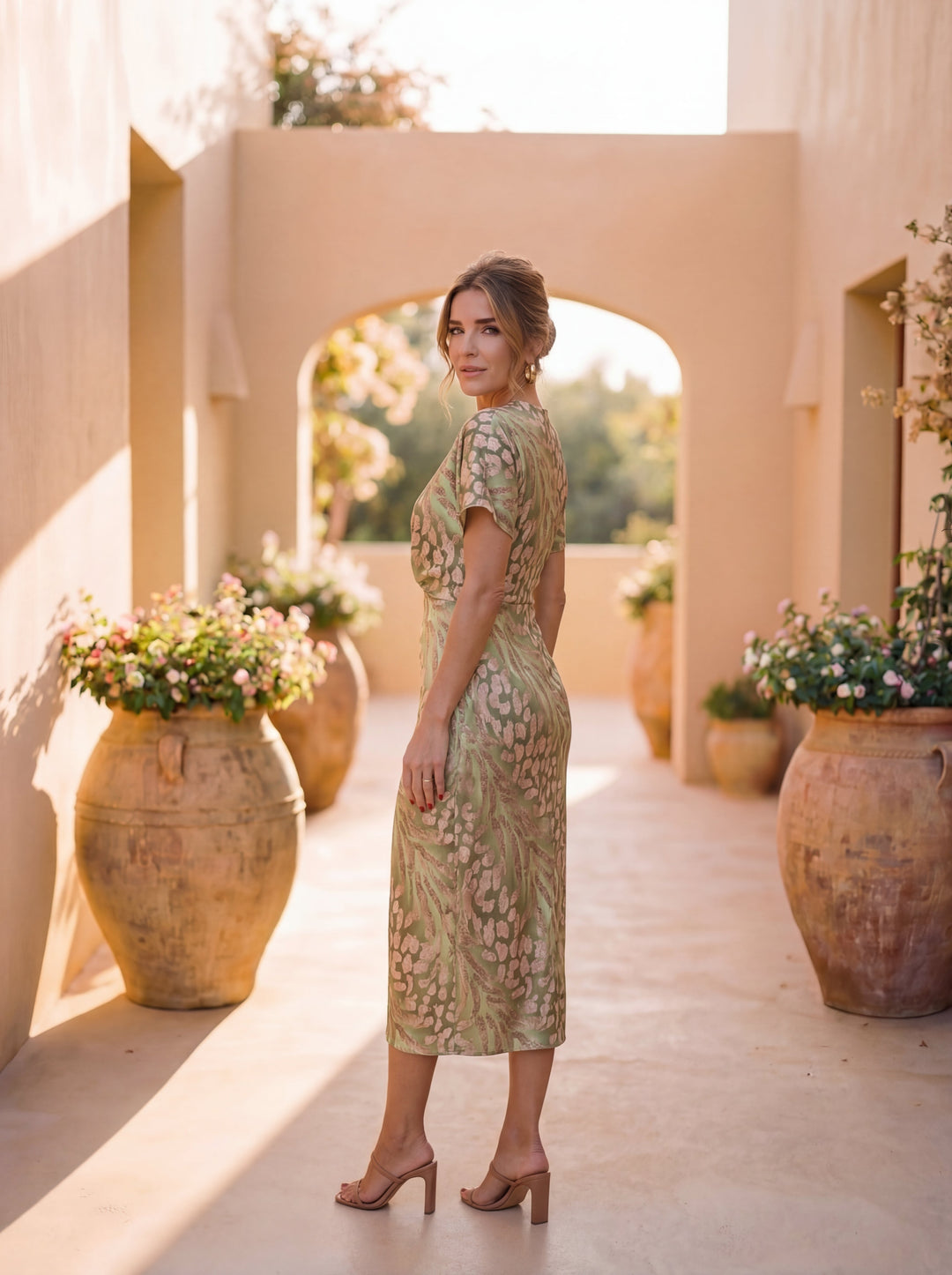 Aurora™ | Elegant Flowing Midi Dress with Refined Print