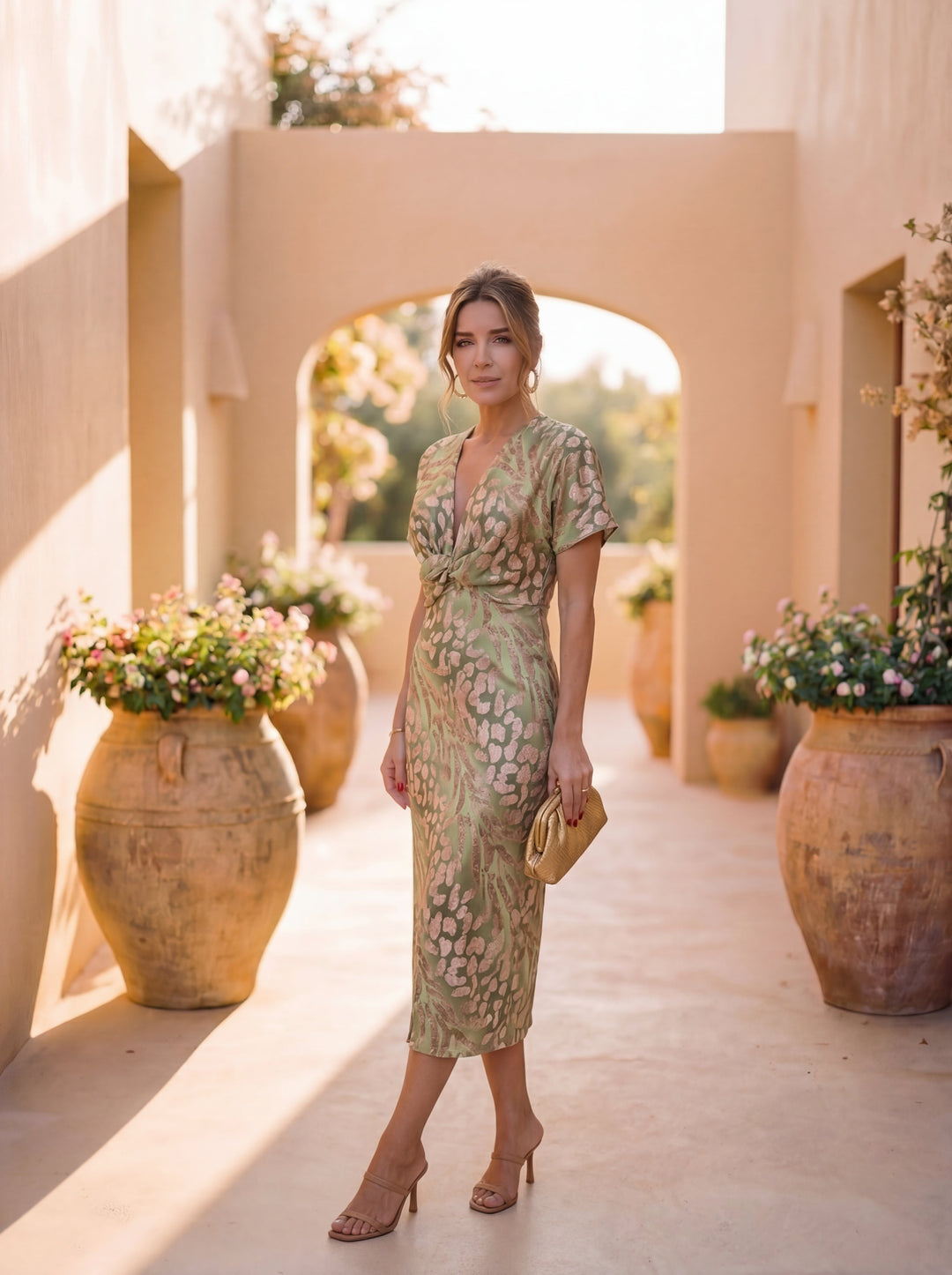 Aurora™ | Elegant Flowing Midi Dress with Refined Print