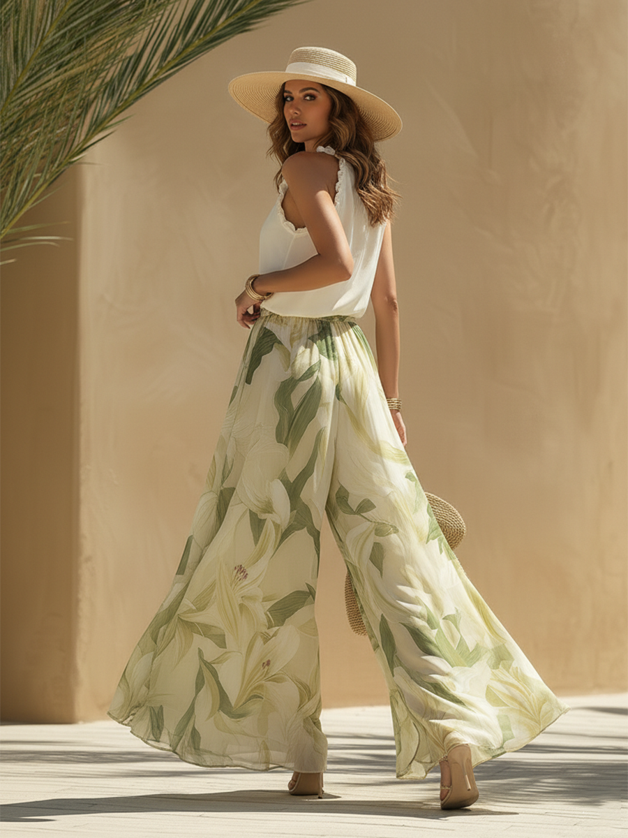 Maggie™ | Flowing Summer Co-ord Set with Printed Long Skirt and Light Top