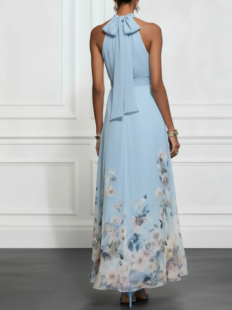 Vivian™ | Floral Halter-Neck Maxi Dress