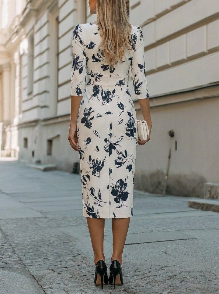 Wilhelmina™ | Elegant Floral-Print Midi Dress
