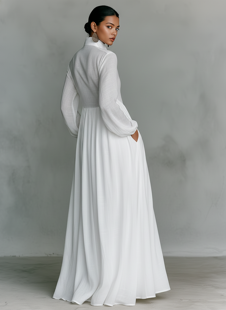 Candice™ | Flowing Linen-Blend Maxi Dress