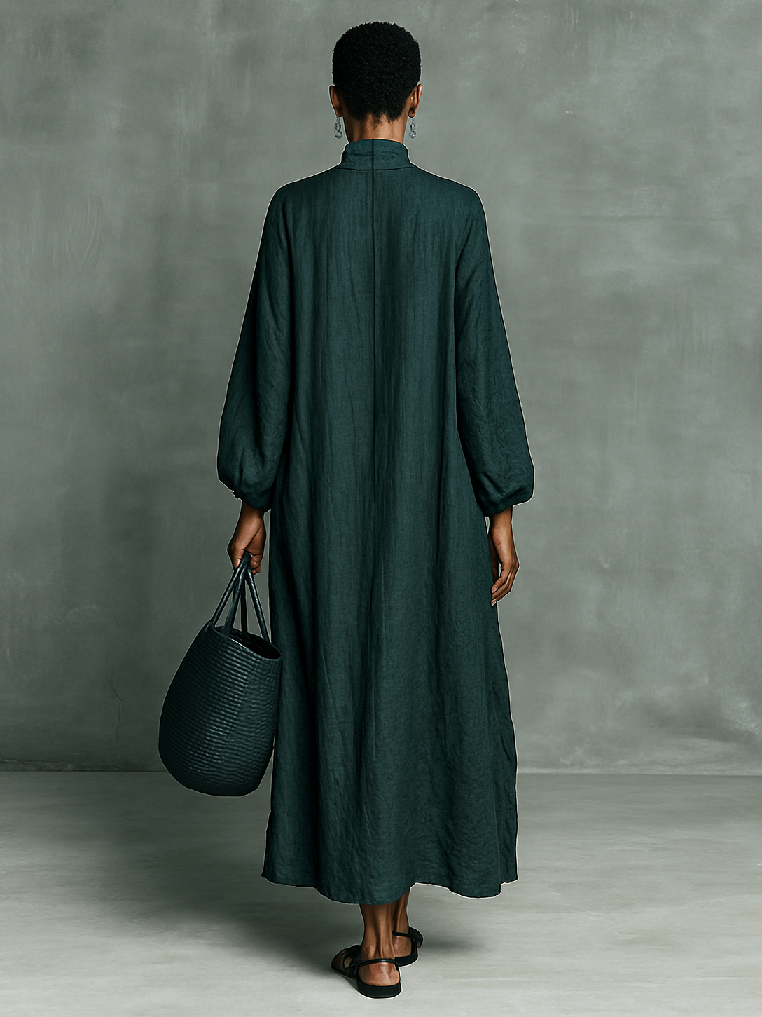 Dalia | Abito maxi ampio a maniche lunghe