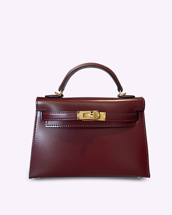 Gwen™ | Elegant Burgundy Leather Mini Bag