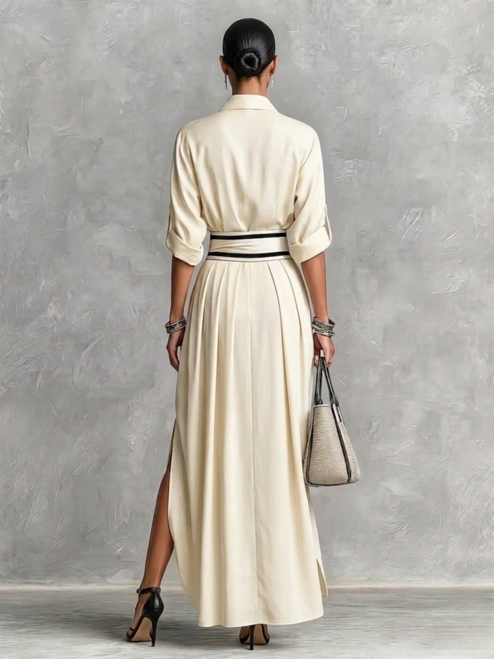 Fay™ | Elegant Flowing Dress with High-Waisted Belt