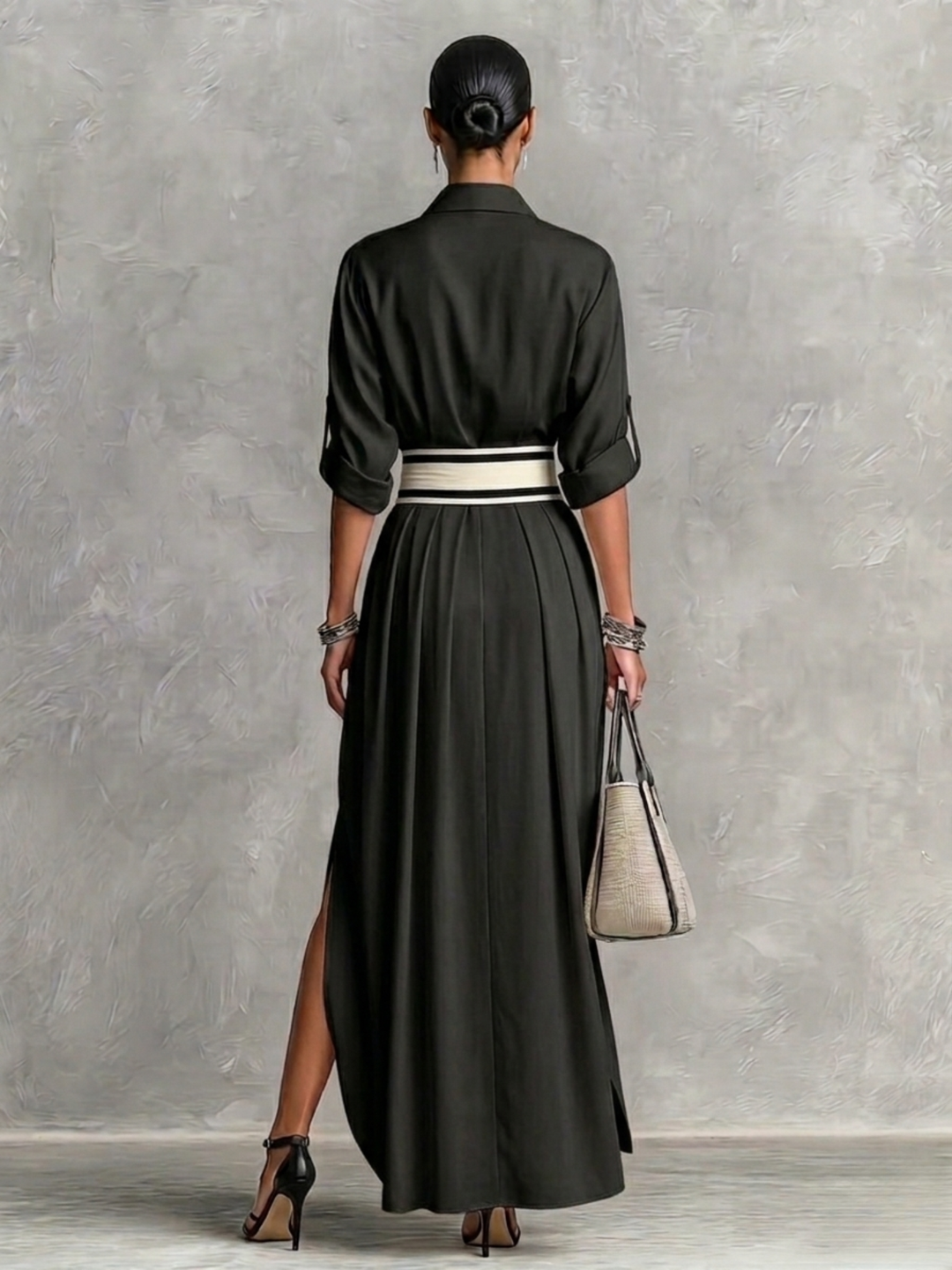 Fay™ | Elegant Flowing Dress with High-Waisted Belt