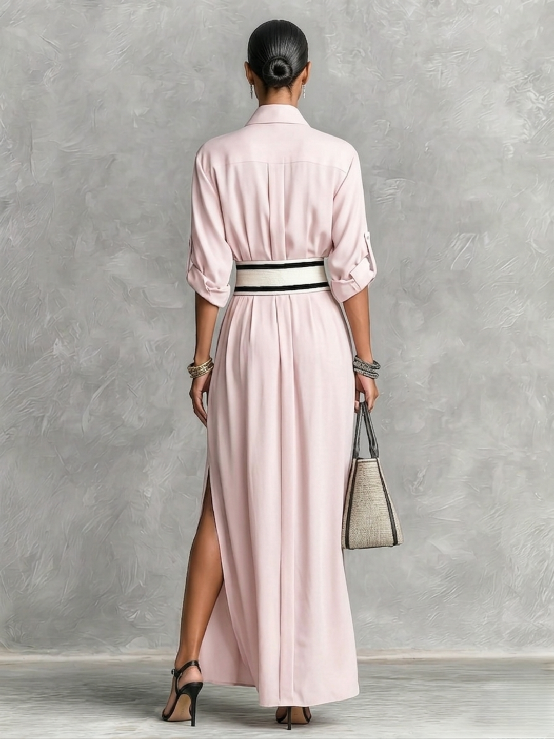 Fay™ | Elegant Flowing Dress with High-Waisted Belt
