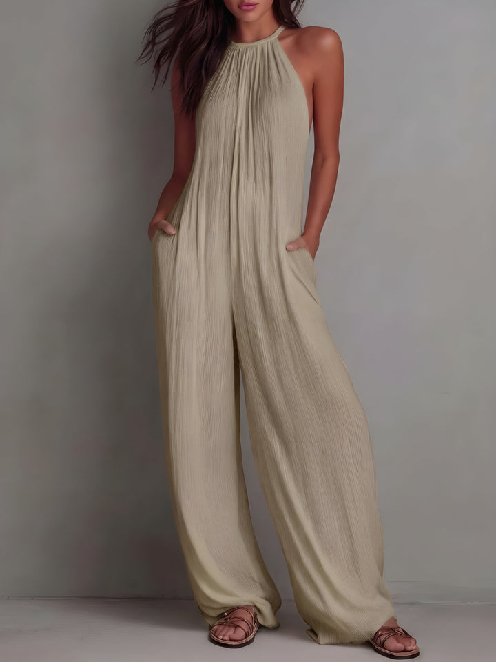 Fiona™ | Elegant Flowing Halter-Neck Jumpsuit