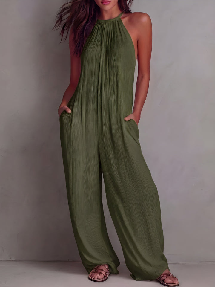 Fiona™ | Elegant Flowing Halter-Neck Jumpsuit