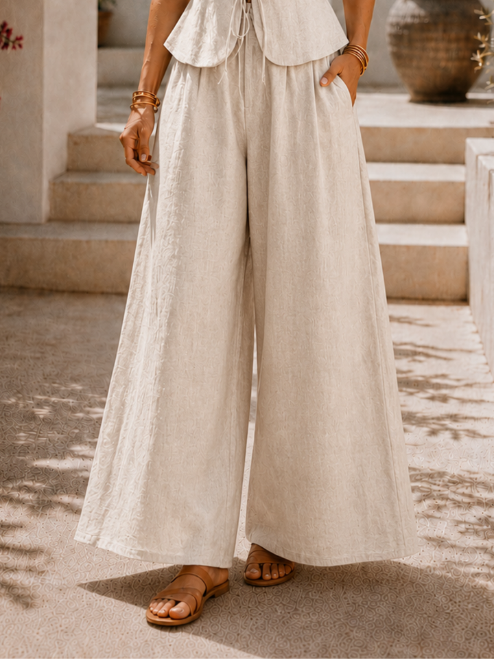 Clara™ | Elegant Linen-Cotton Blend Co-ord Set