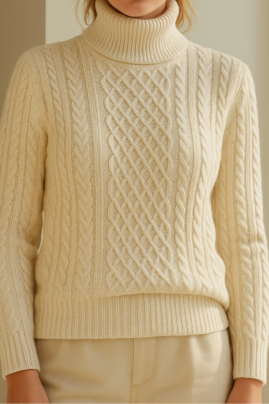 Thea™ | Soft Knit Cable Roll-Neck Jumper