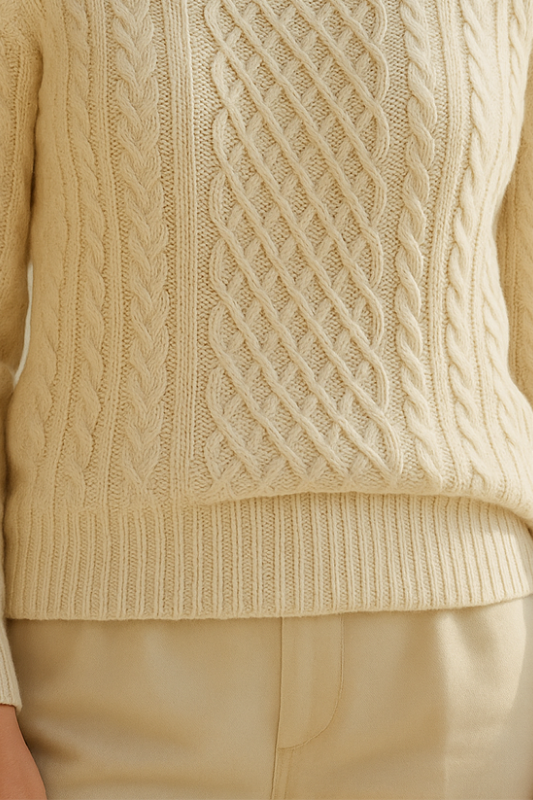 Thea™ | Soft Knit Cable Roll-Neck Jumper